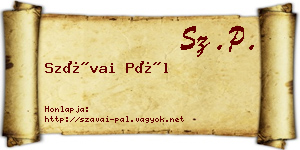 Szávai Pál névjegykártya