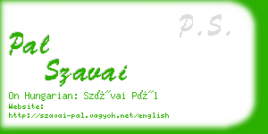 pal szavai business card